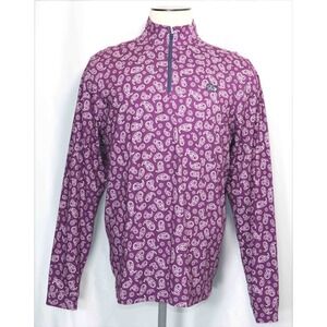 Good Good Pullover Purple Paisley Print 1/4 Zip Performance Mens Size Large